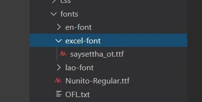 Add custom inside excel font folder