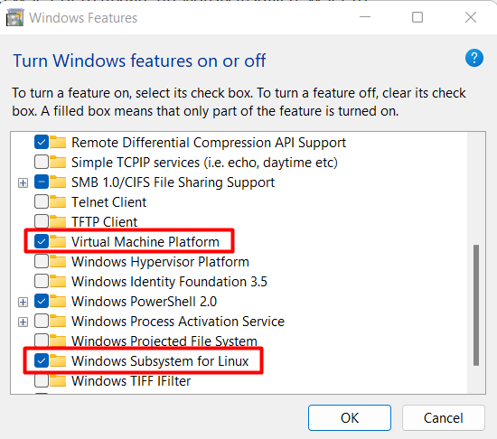 Windows Features On
