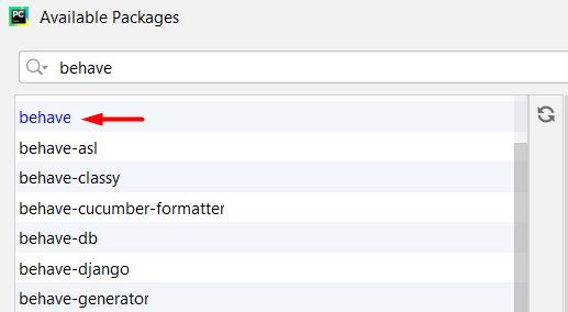 image of behave available packages
