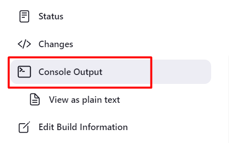 Console Output in Jenkins