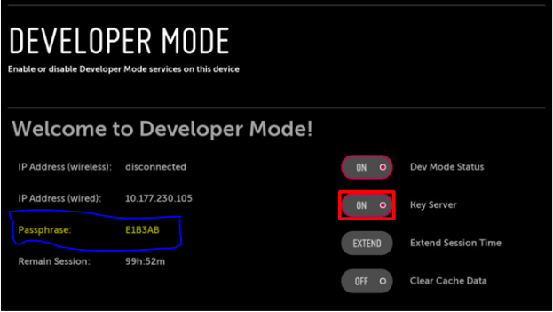 image of Enable key server mode