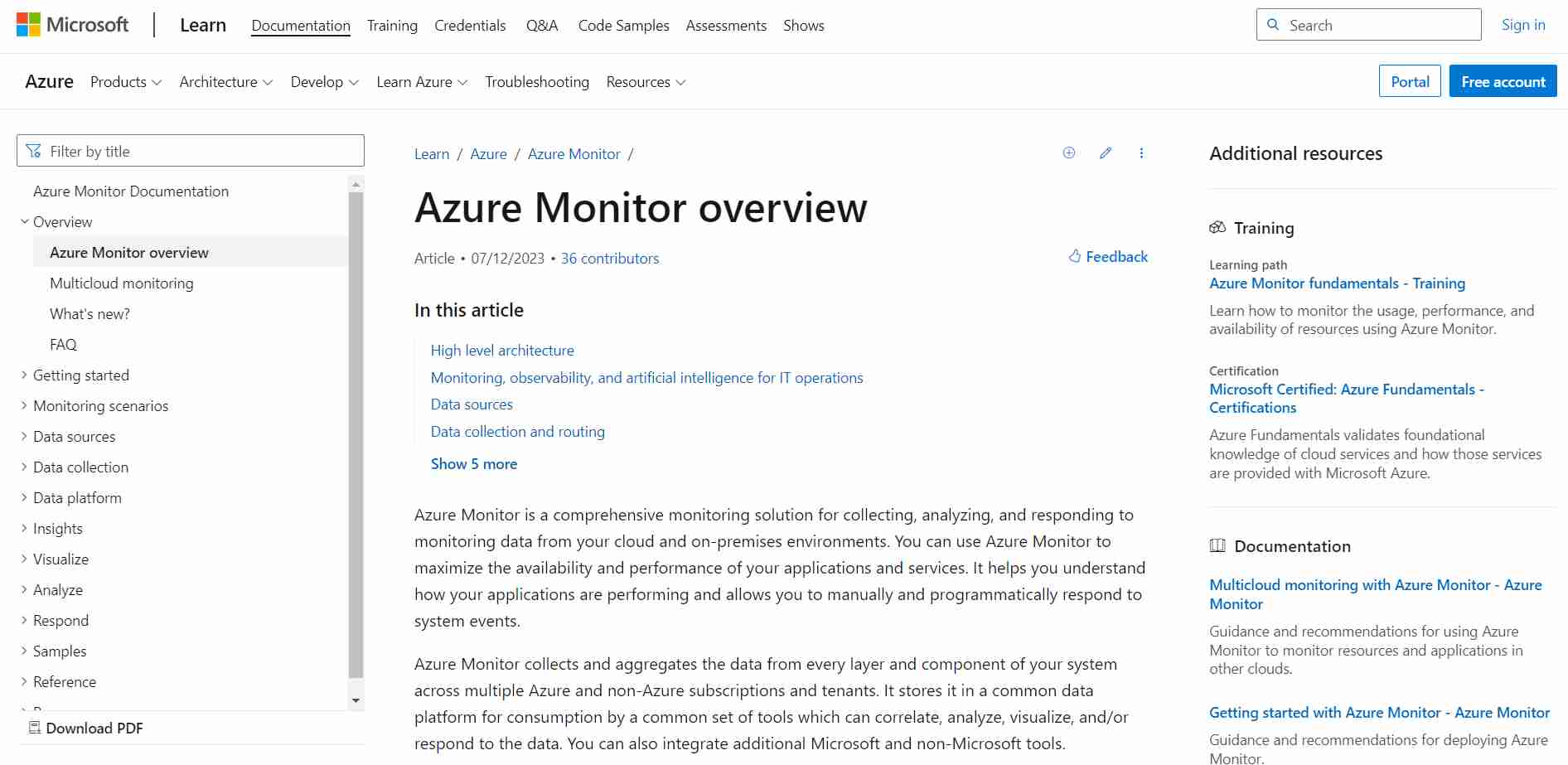 image of Azure Monitor tool